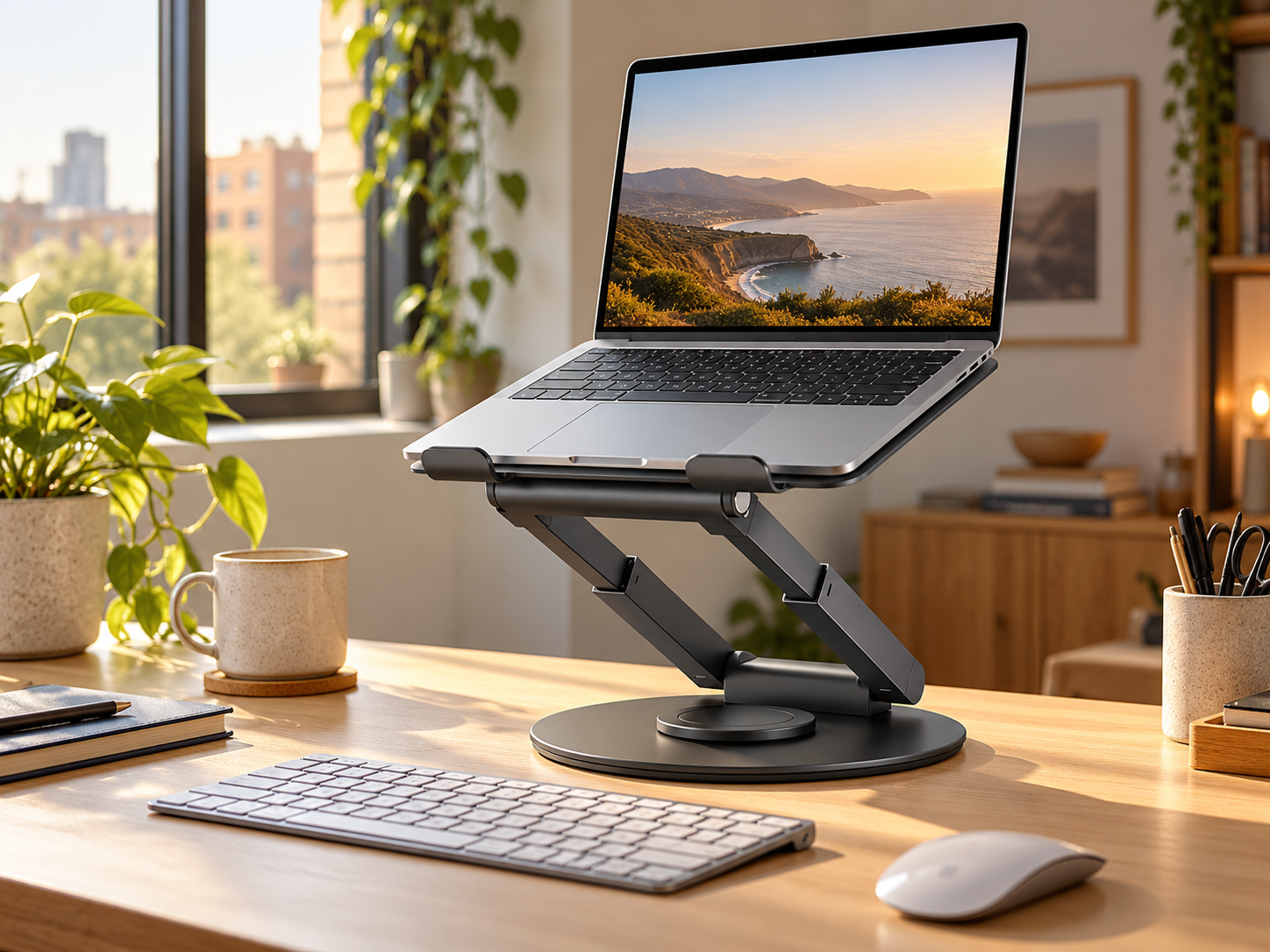 An Adjustable Laptop Stand I'd Sit... and Stand Up For